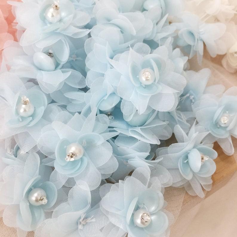 HOOR Pearl Handmade Rosette Blue