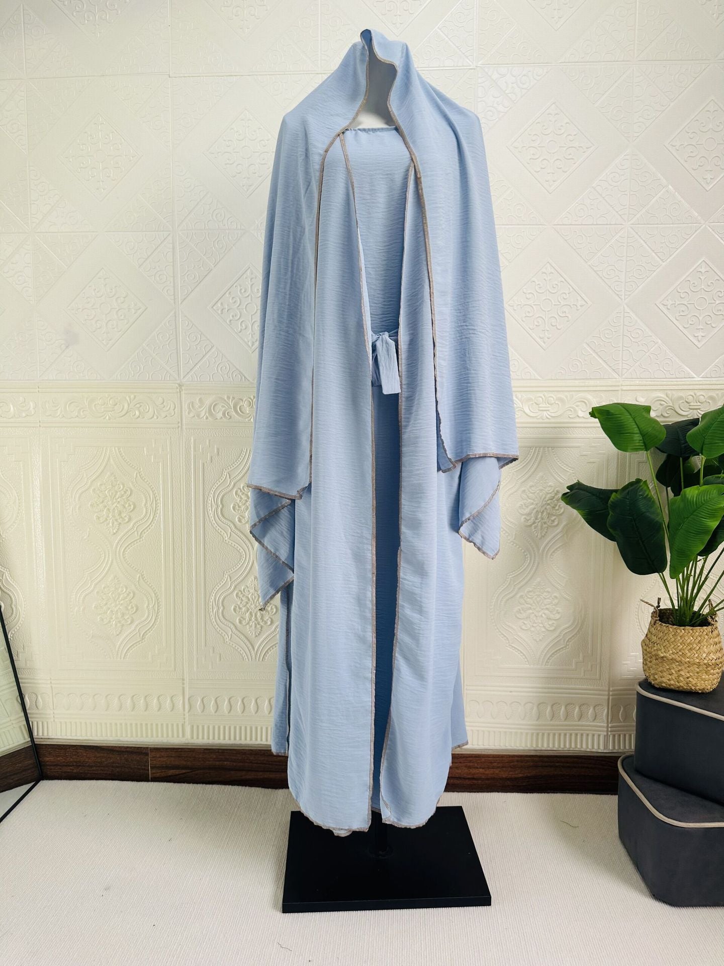 HOOR Dubai Turkey Hijab Light Blue With Headscarf