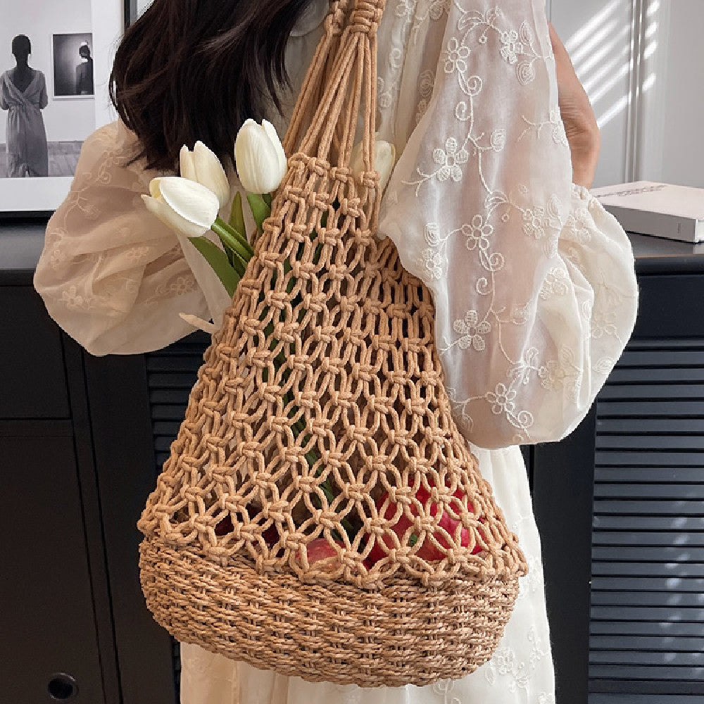 HOOR Hollowed Out Straw Bag