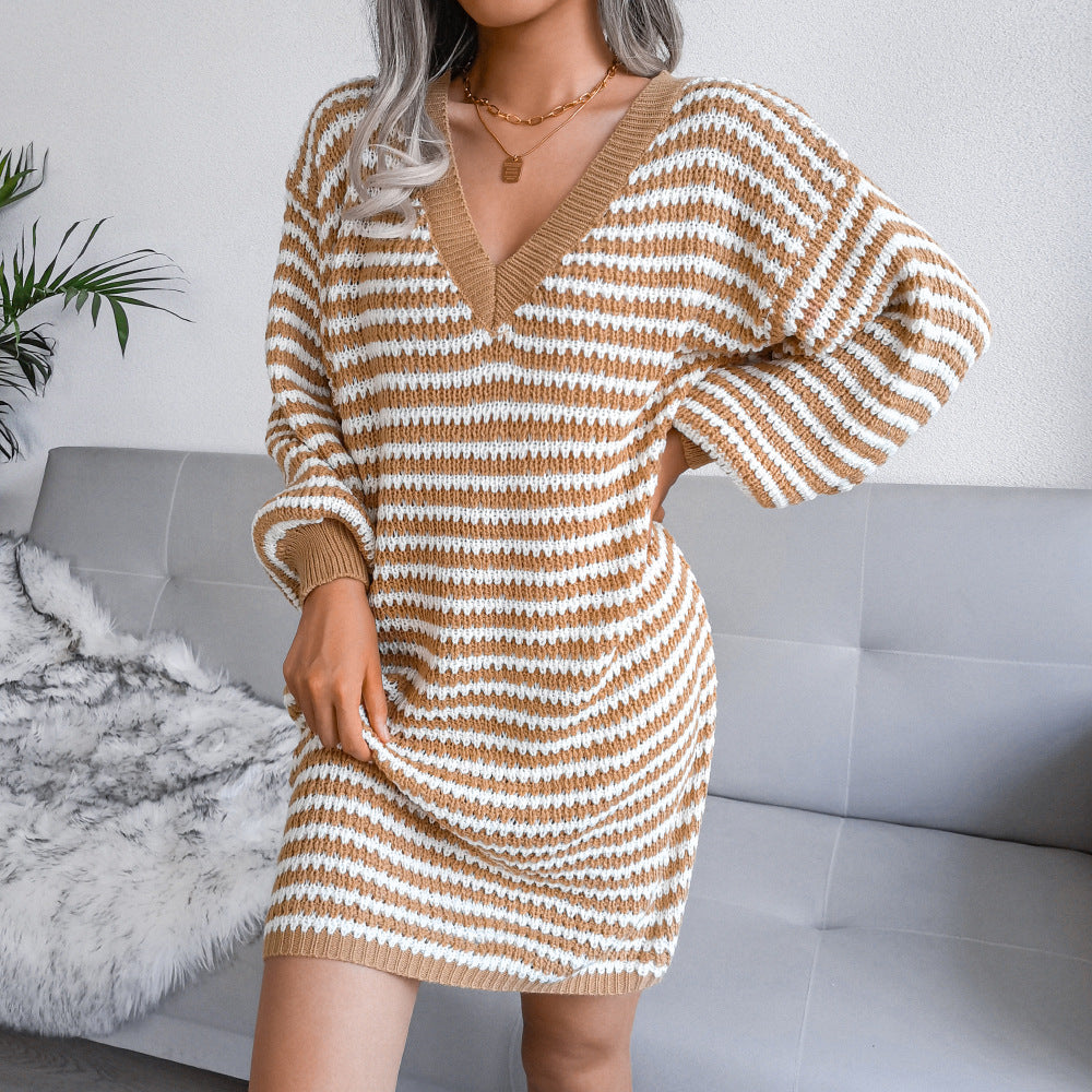 HOOR Sweater V-neck Dresses