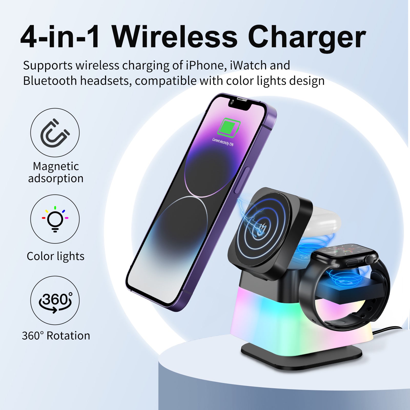 HOOR 4 In 1 Glow Wireless Charger - Premium Lighting, Decor from HOOR 