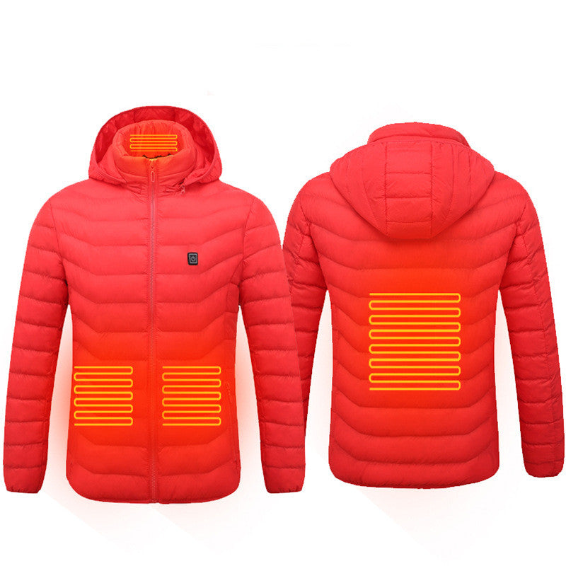 HOOR Heated Puffer Jacket Red