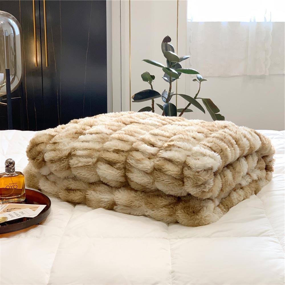 HOOR Comfortable Blanket Beige brown