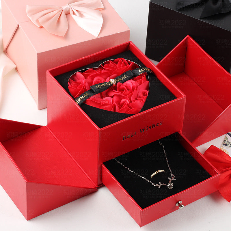 HOOR Double Life Rose Gift Box Bright red Open the box