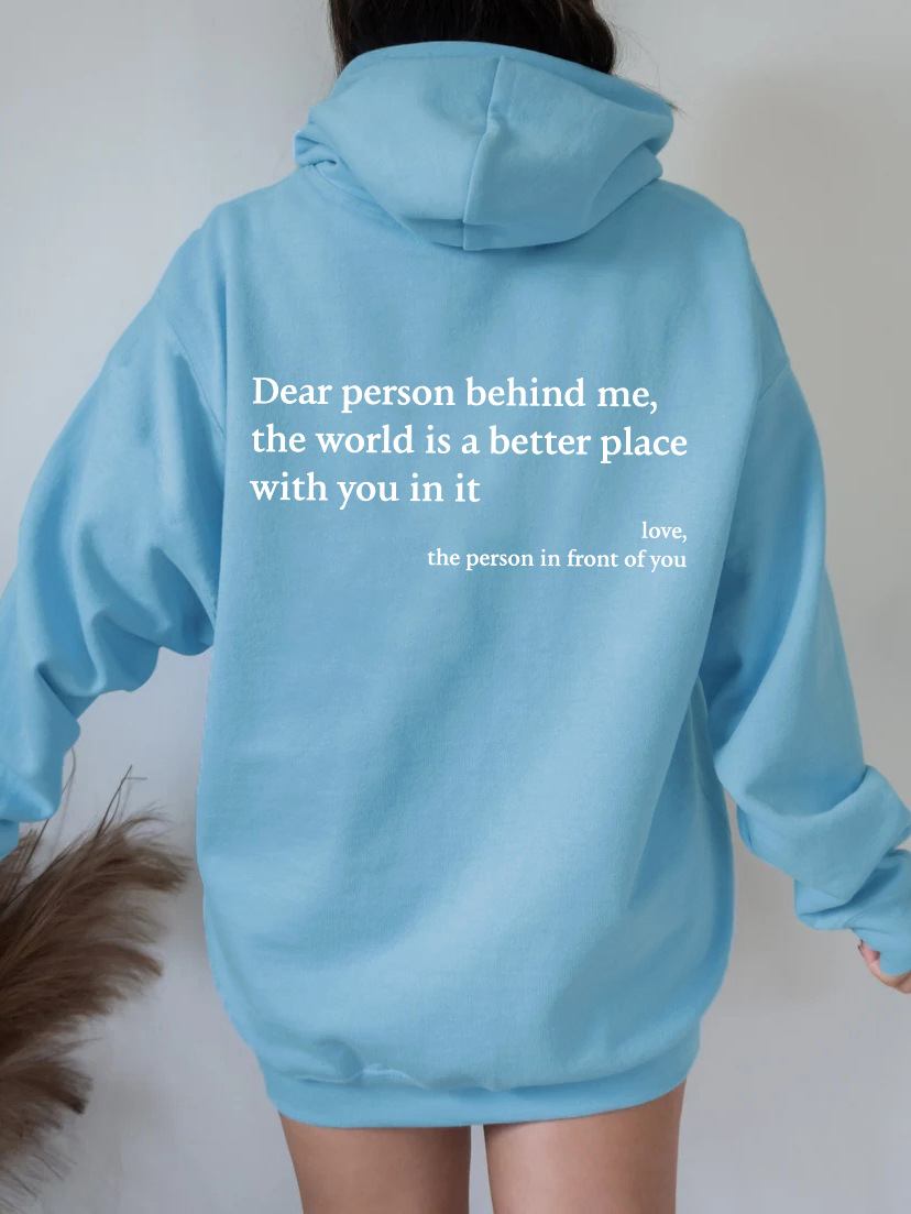 HOOR Kangaroo Printed Hoodies Sky Blue