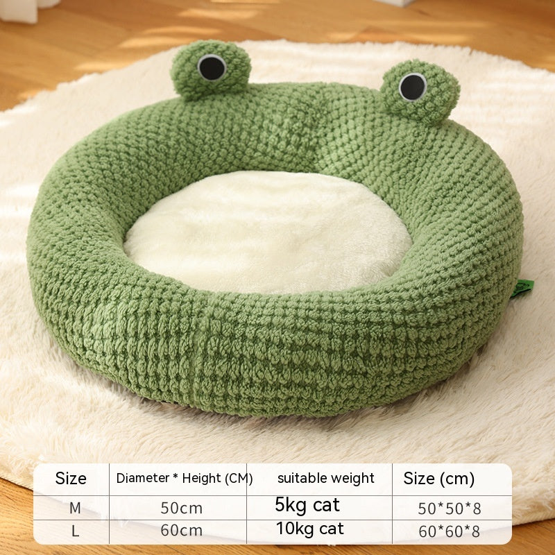 HOOR Warm Winter Pet House Green Frog Round Nest