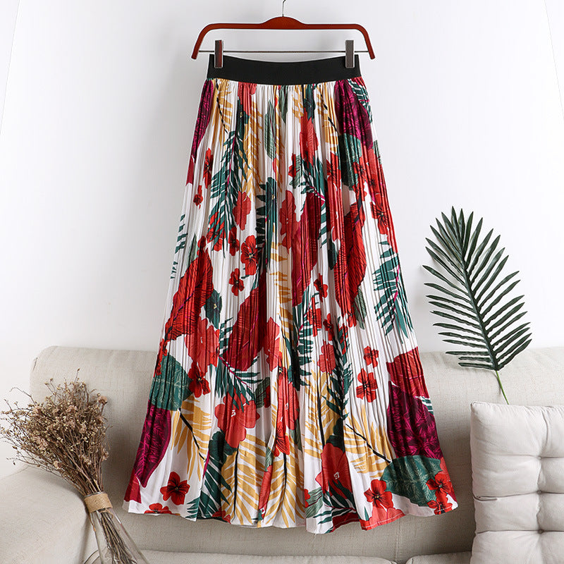HOOR Chiffon Print Pleated Skirt - Premium  from HOOR 