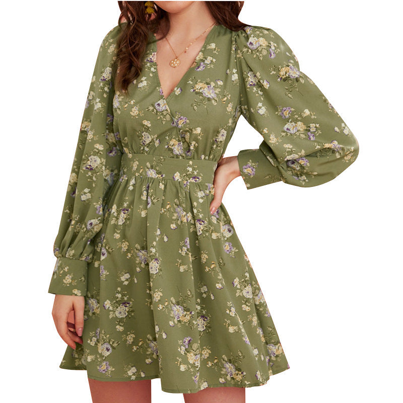 HOOR Romantic Floral Dress Green