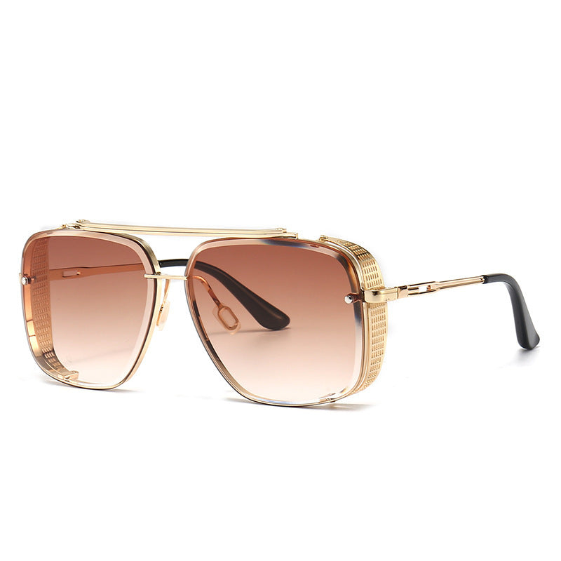 HOOR Metal Sun Sunglasses 06 Gold Frame Pink Lens