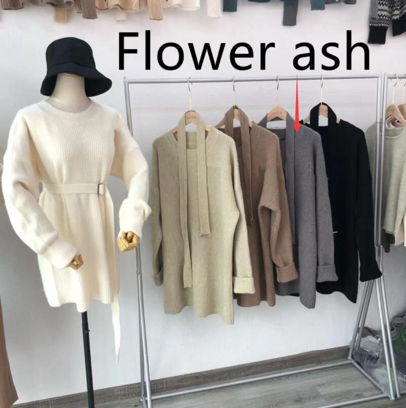 HOOR Sexy Sweater Dress Flower ash Onesize