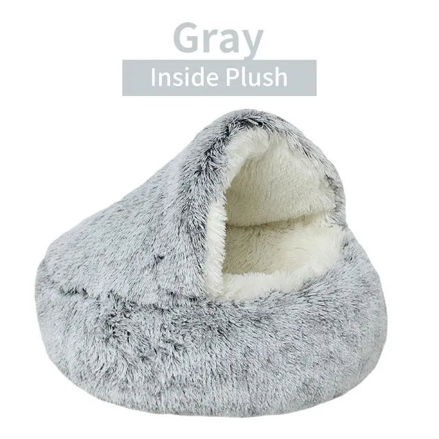 HOOR Soft Plush Pet Bed Gray-Inside Plush 40x40cm
