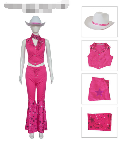 HOOR Barbie CowBoy & Cowgirl Cowgirl Costume with Hat