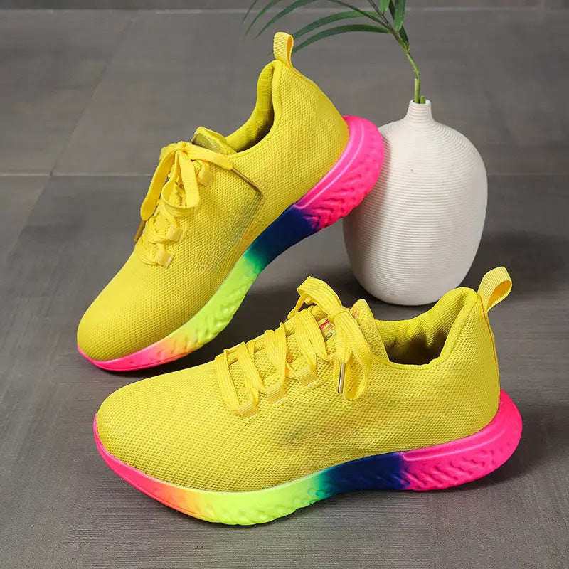 HOOR Rainbow Sole Sneakers Yellow