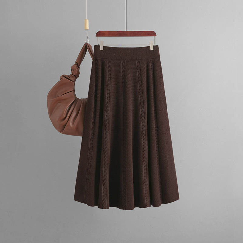 HOOR Winter Knitting Skirt Brown Average Size