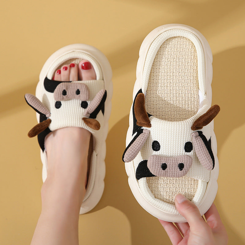 HOOR Cow Slippers Linen