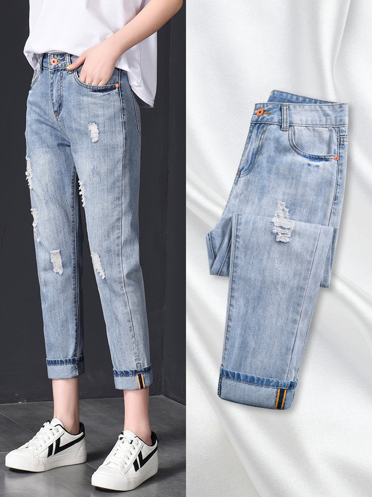 HOOR High Waist Ripped Jean