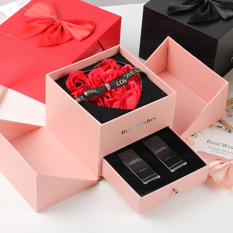 HOOR Double Life Rose Gift Box Pink Open the box