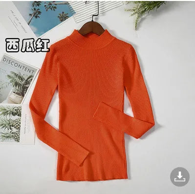 HOOR Pullover Warm Solid Color Orange One Size