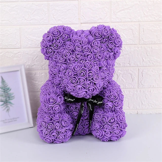 HOOR Valentine's Day Rose Bear Purple