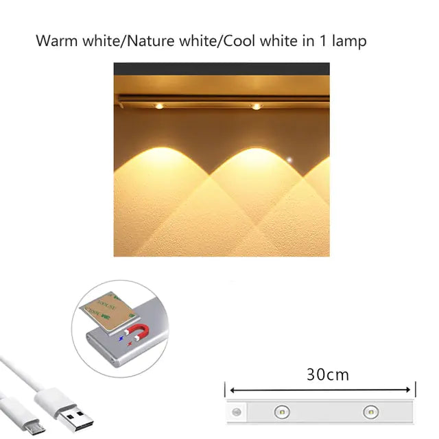 HOOR Sensor LED Night Light Silver Shell 30cm