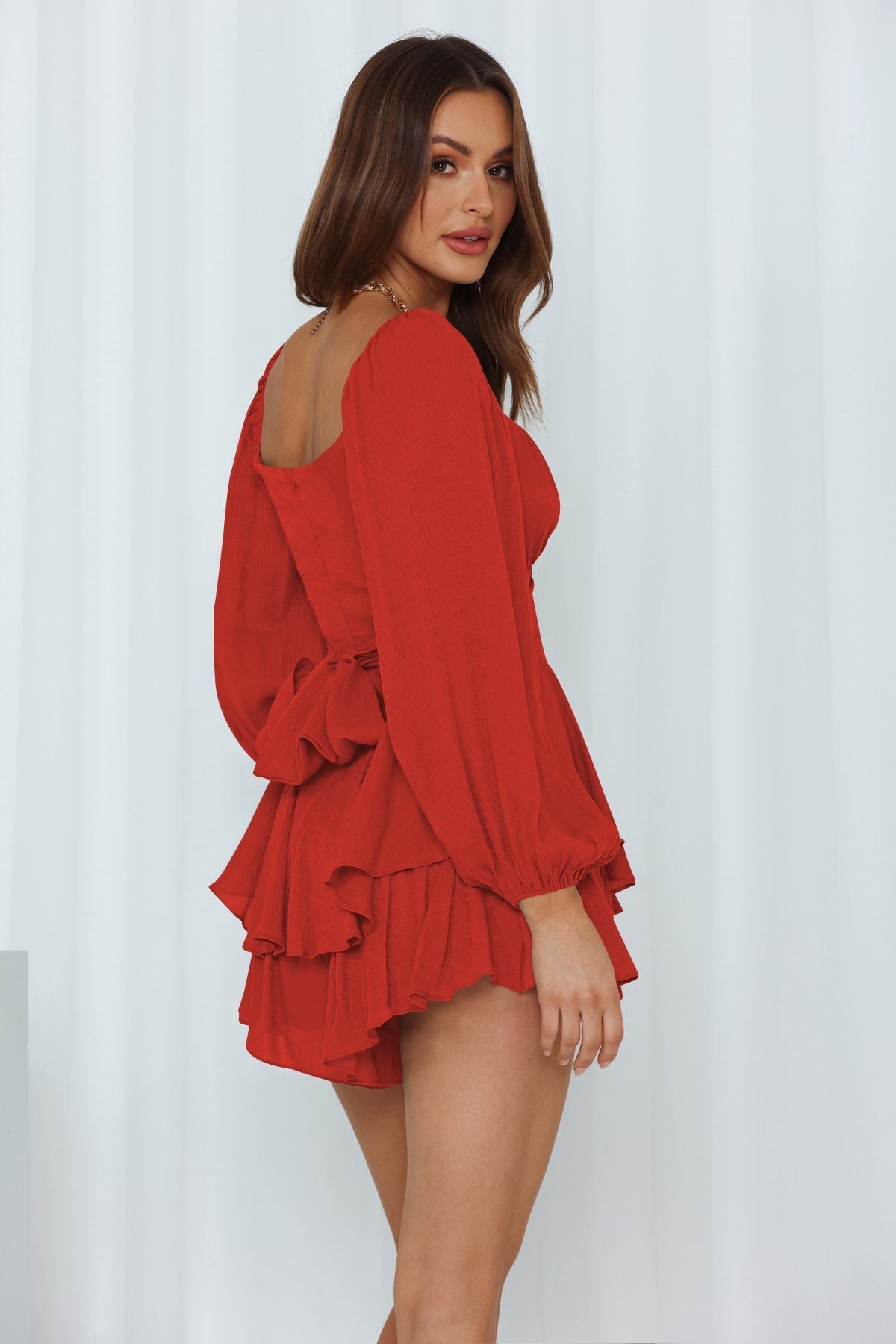 HOOR Puff Ruffled Dress