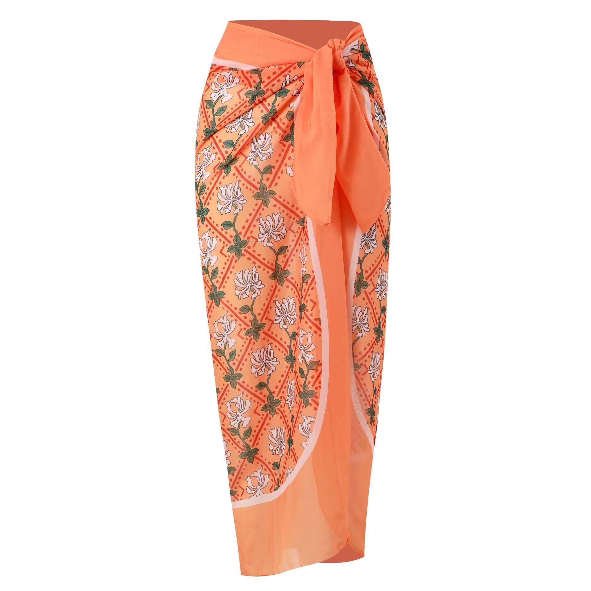 HOOR Pump Pleat Swimsuit Orange Skirt