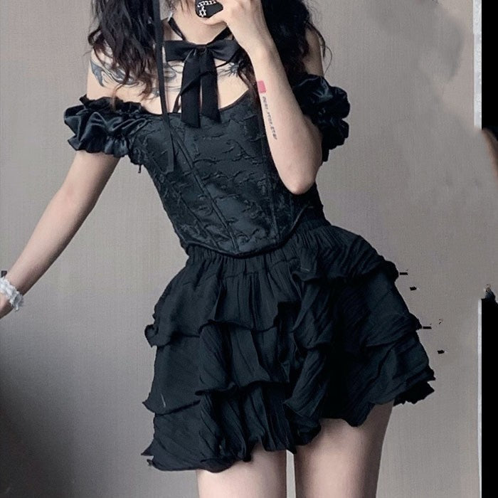HOOR Short Dark Dress Black