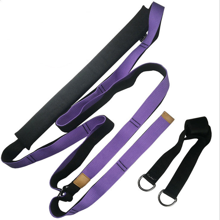 HOOR Yoga Strap Exercise Belt Purple 3.8 cm