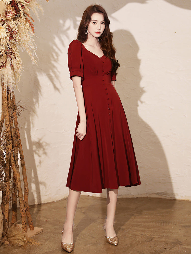 HOOR Toast Casual Red Dress Red