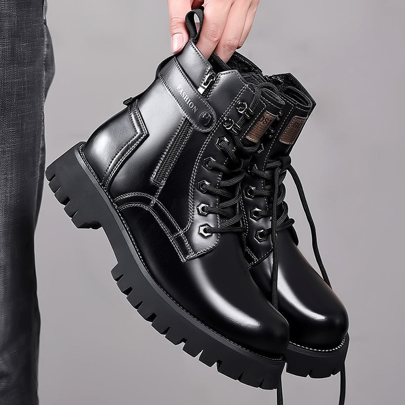 HOOR Thick-soled Martin Boots Black