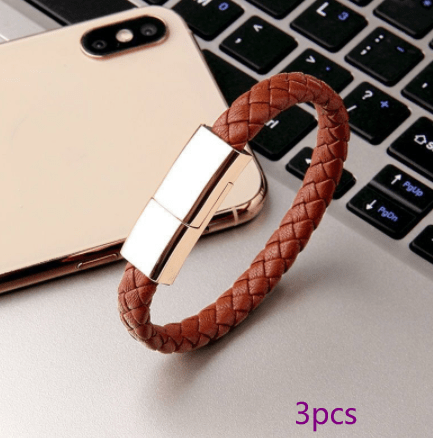 HOOR Bracelet USB Charger Brown 3pcs