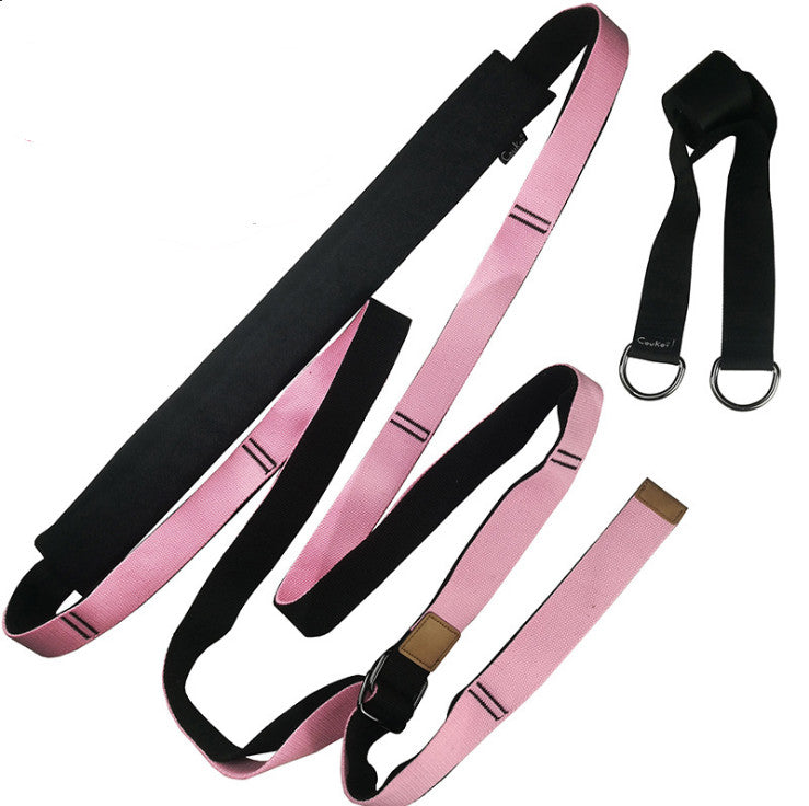 HOOR Yoga Strap Exercise Belt Pink 3.8 cm