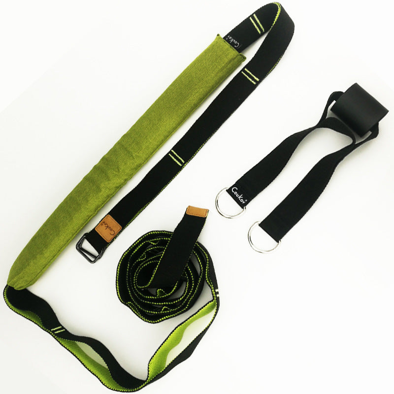 HOOR Yoga Strap Exercise Belt Green 4.0 cm