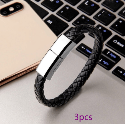 HOOR Bracelet USB Charger Black 3pcs