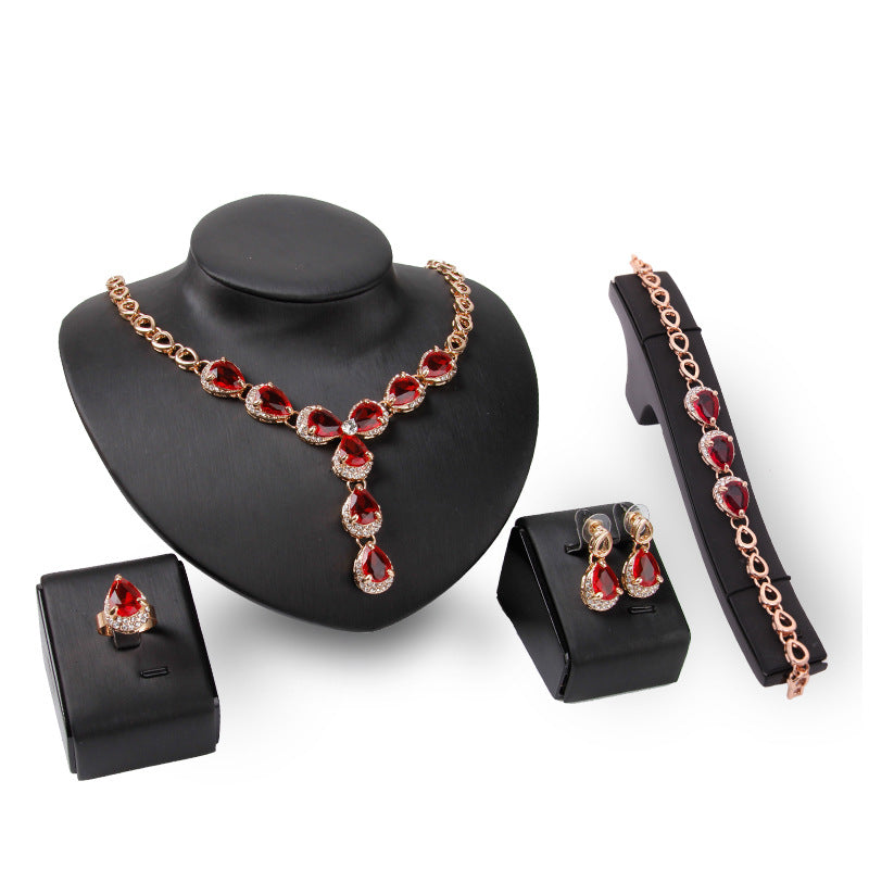 HOOR Gemstone Jewellery Set Red