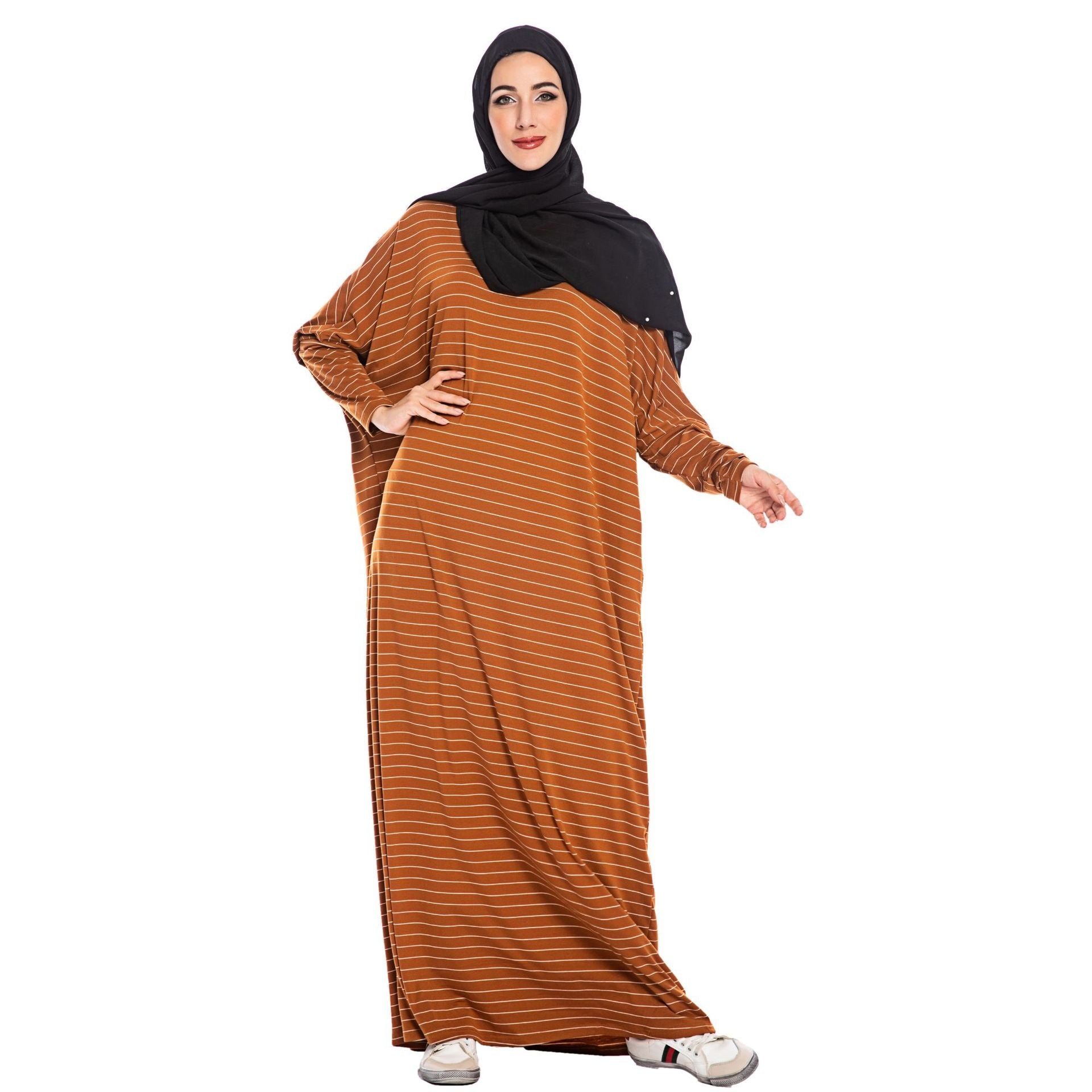 HOOR Loose Muslim Hijab Brown One size