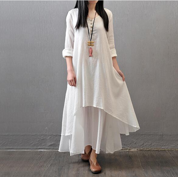 HOOR Unique Colourful Dress White