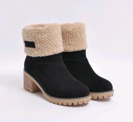 HOOR Suede Snow Boots Black