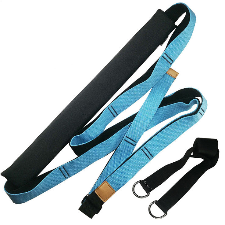HOOR Yoga Strap Exercise Belt Blue 3.8 cm
