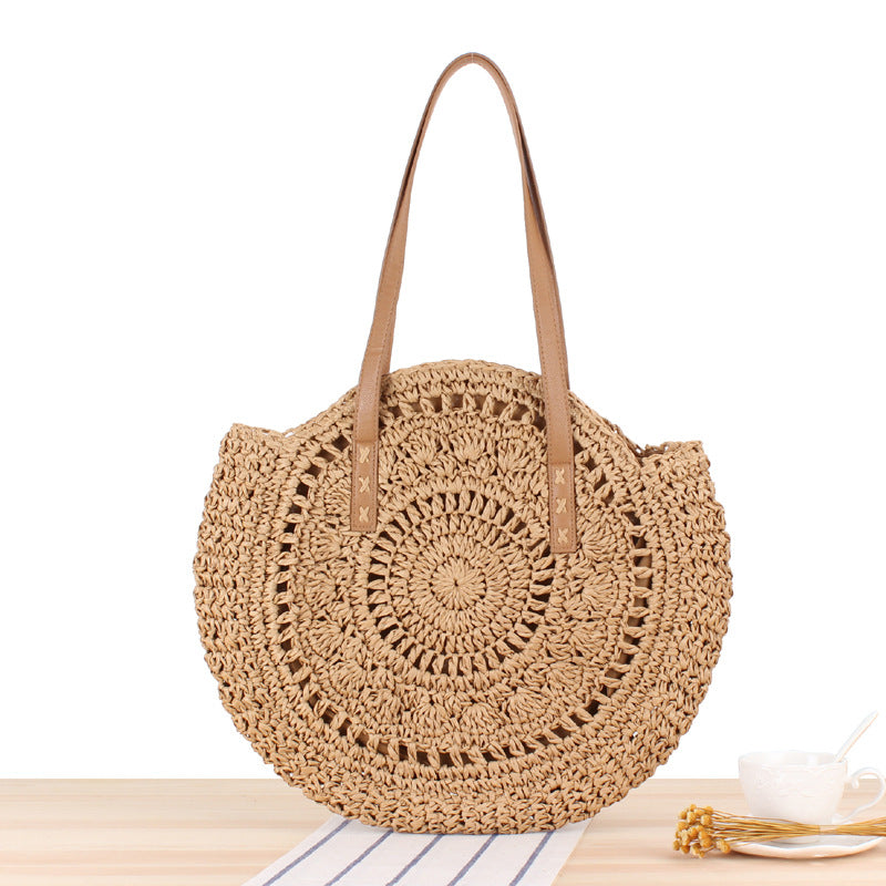 HOOR Round Shoulder Bag Large camel hollow