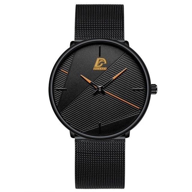 HOOR Minimalist Ultra-thin Watch Mesh Black Orange