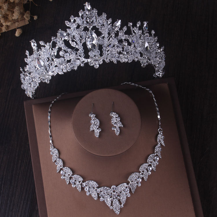 HOOR Crystal Bridal Jewelry Sets Style C 3Pcs Sets
