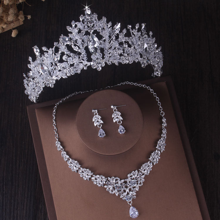 HOOR Crystal Bridal Jewelry Sets Style B 3Pcs Sets