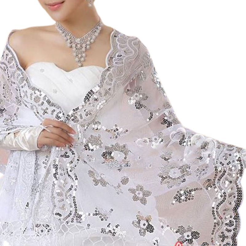 HOOR White Embroidered Shawl
