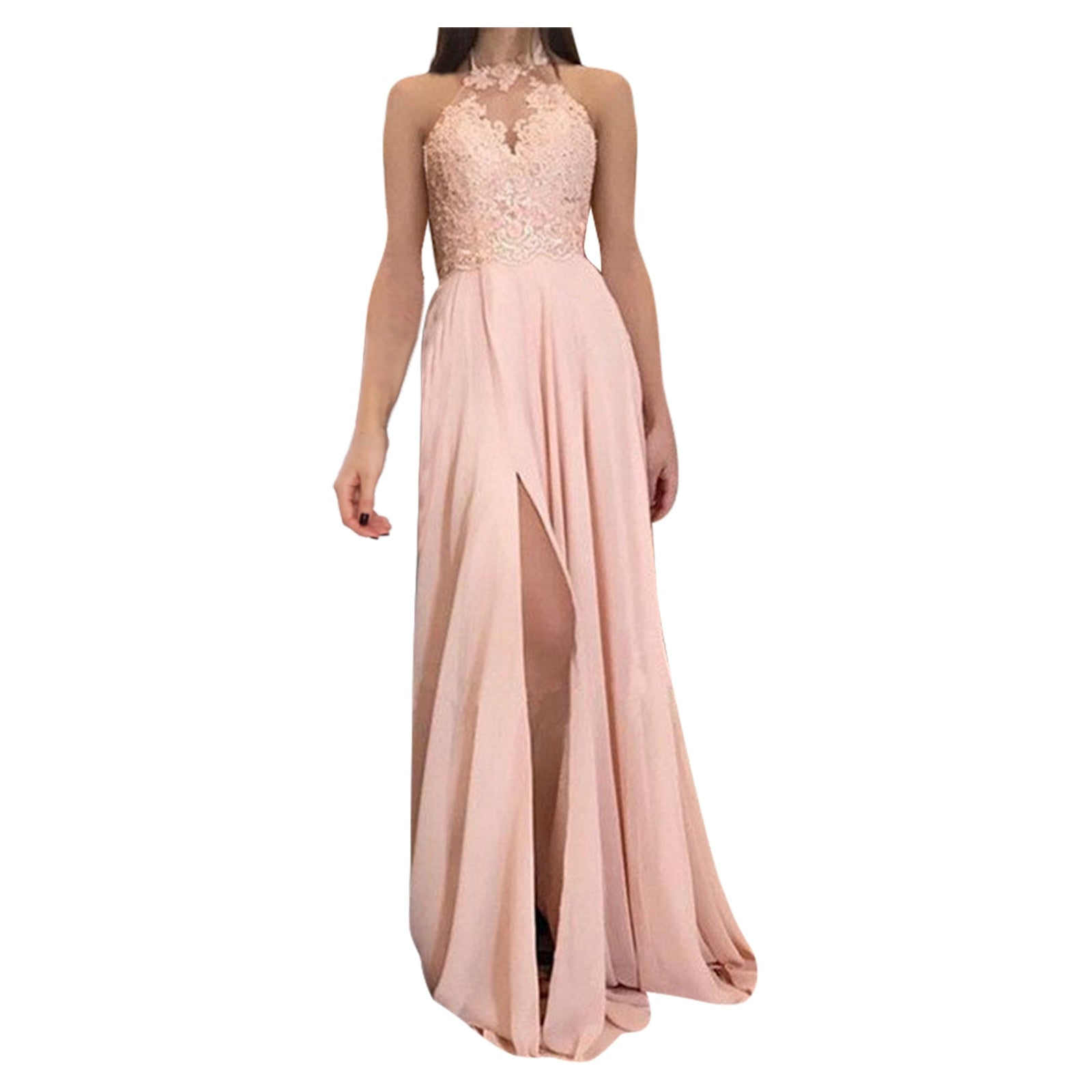 HOOR Elegant Sexy Lace Gown Pink