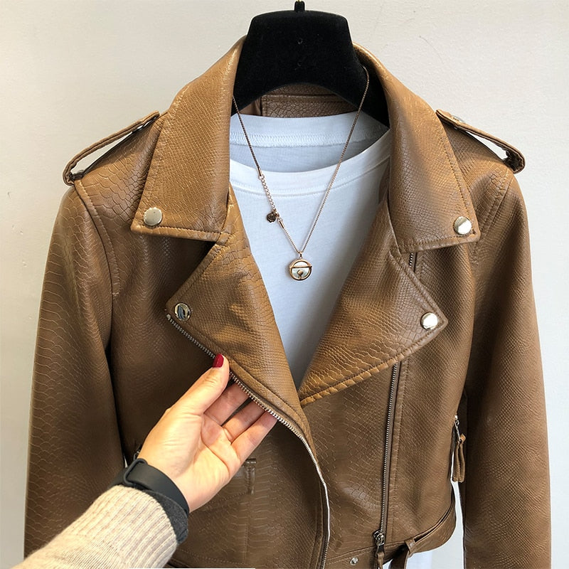 HOOR Leather Jackets with Belt