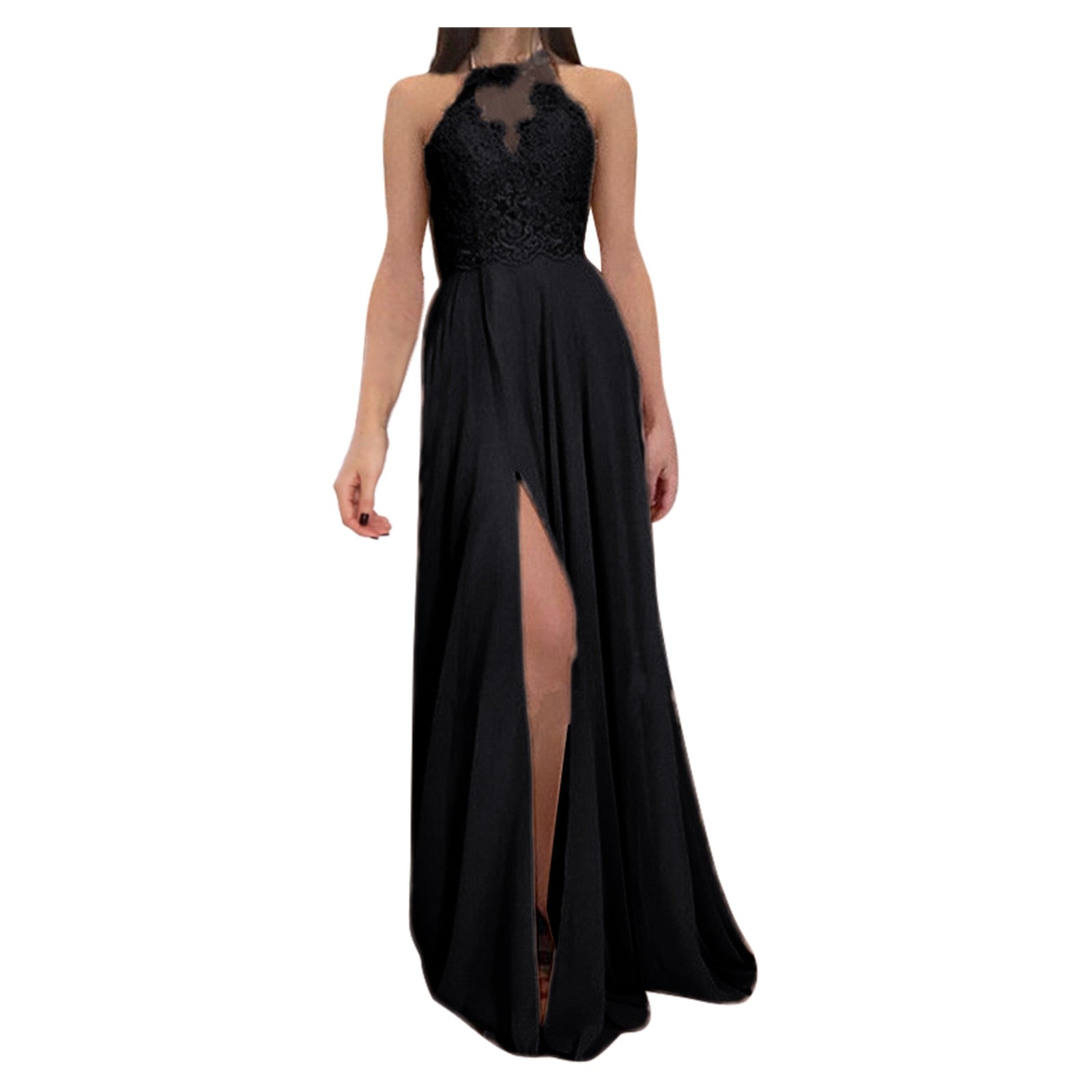 HOOR Elegant Sexy Lace Gown Black