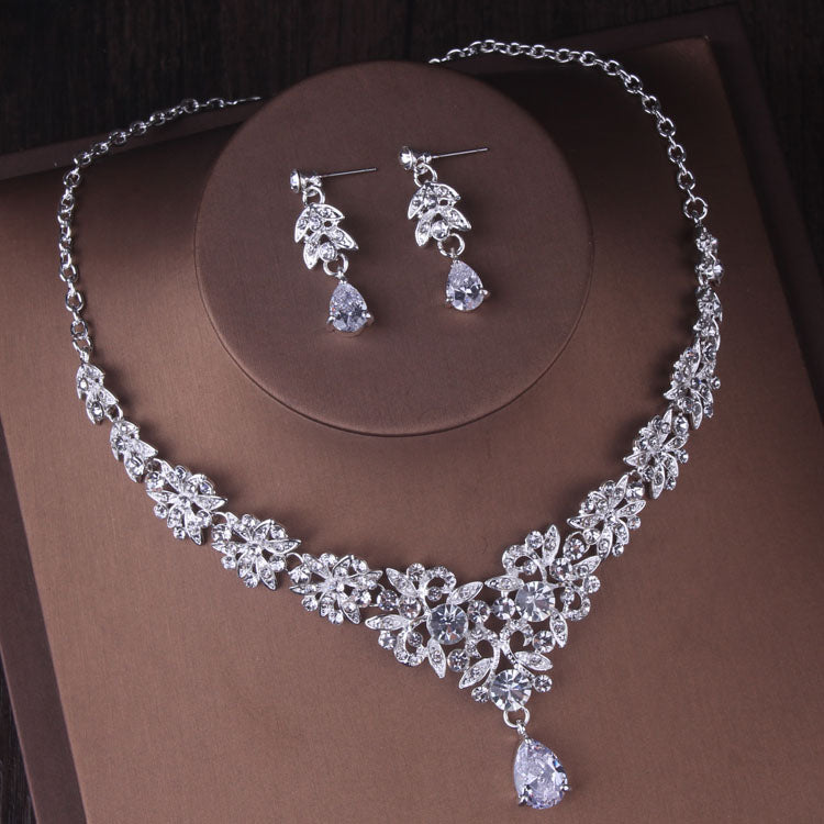 HOOR Crystal Bridal Jewelry Sets 2Pcs Jewelry Set