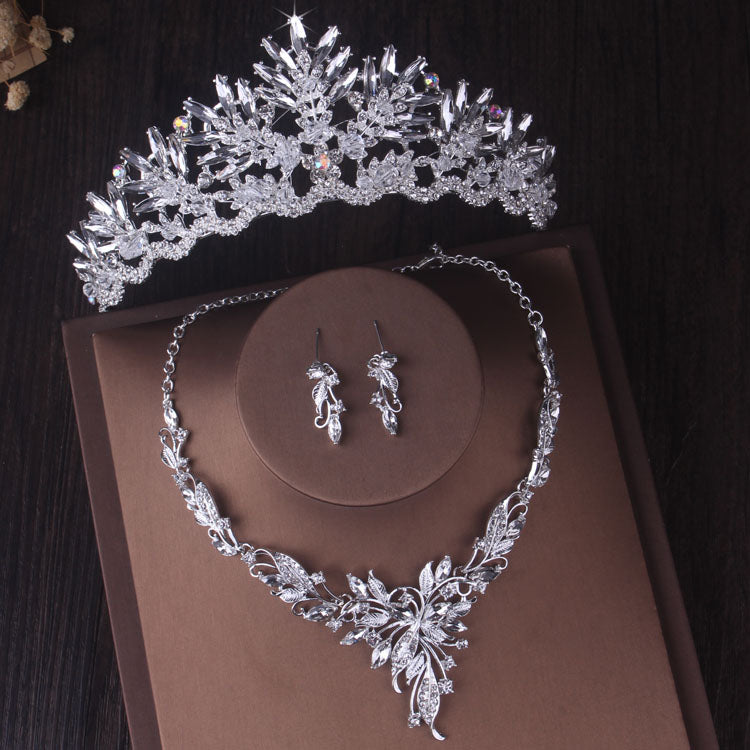 HOOR Crystal Bridal Jewelry Sets Style D 3Pcs Sets