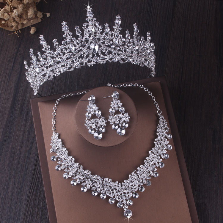 HOOR Crystal Bridal Jewelry Sets Style F 3Pcs Sets